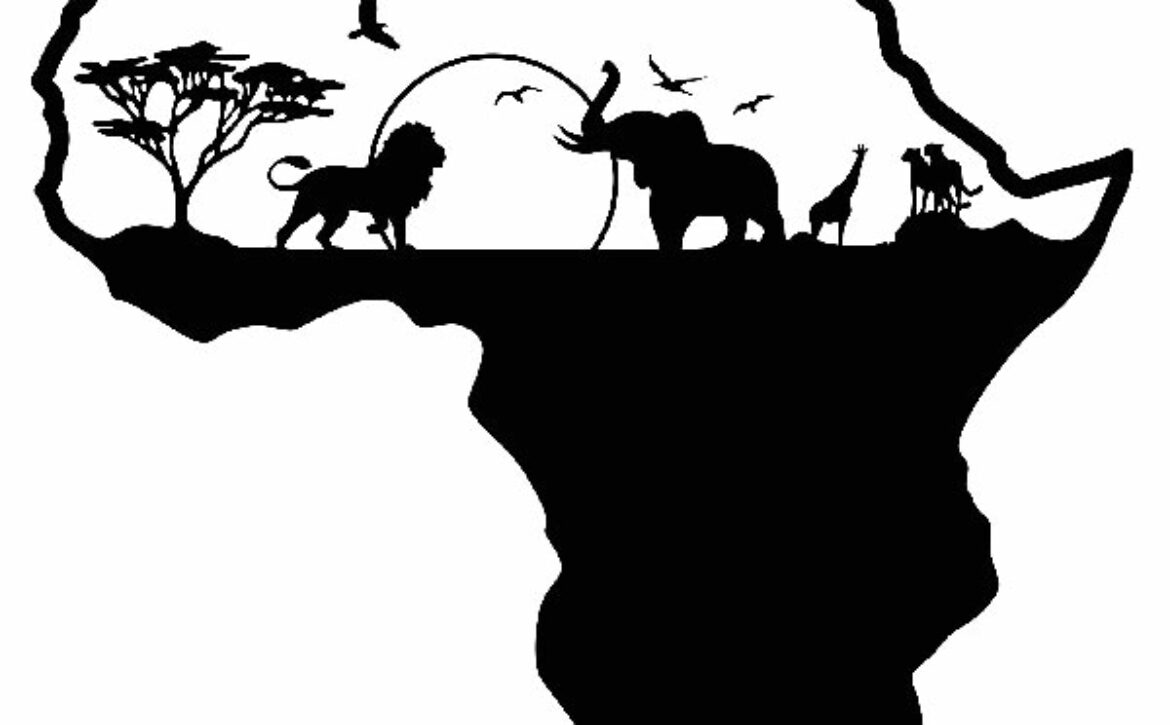 vinilos-decorativos-silueta-africa-skyline-animales